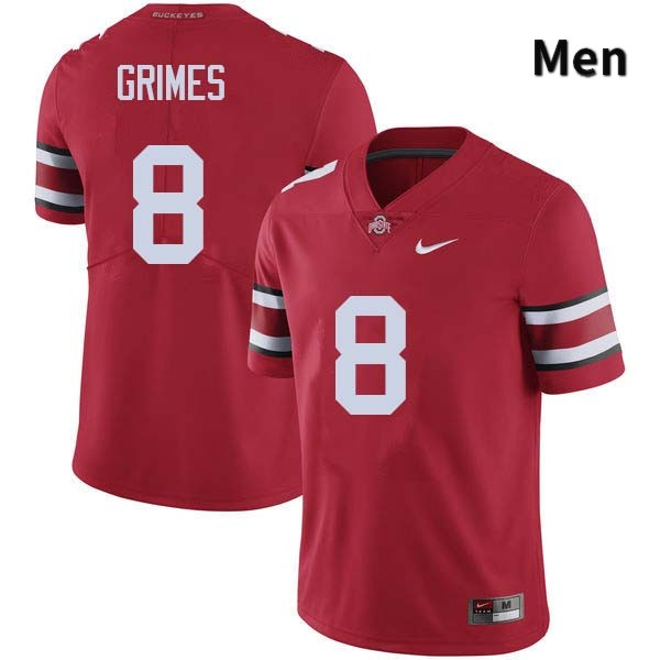 Men's Ohio State Buckeyes #8 Trevon Grimes Red Authentic College Stitched Football Jersey 23FN041FN